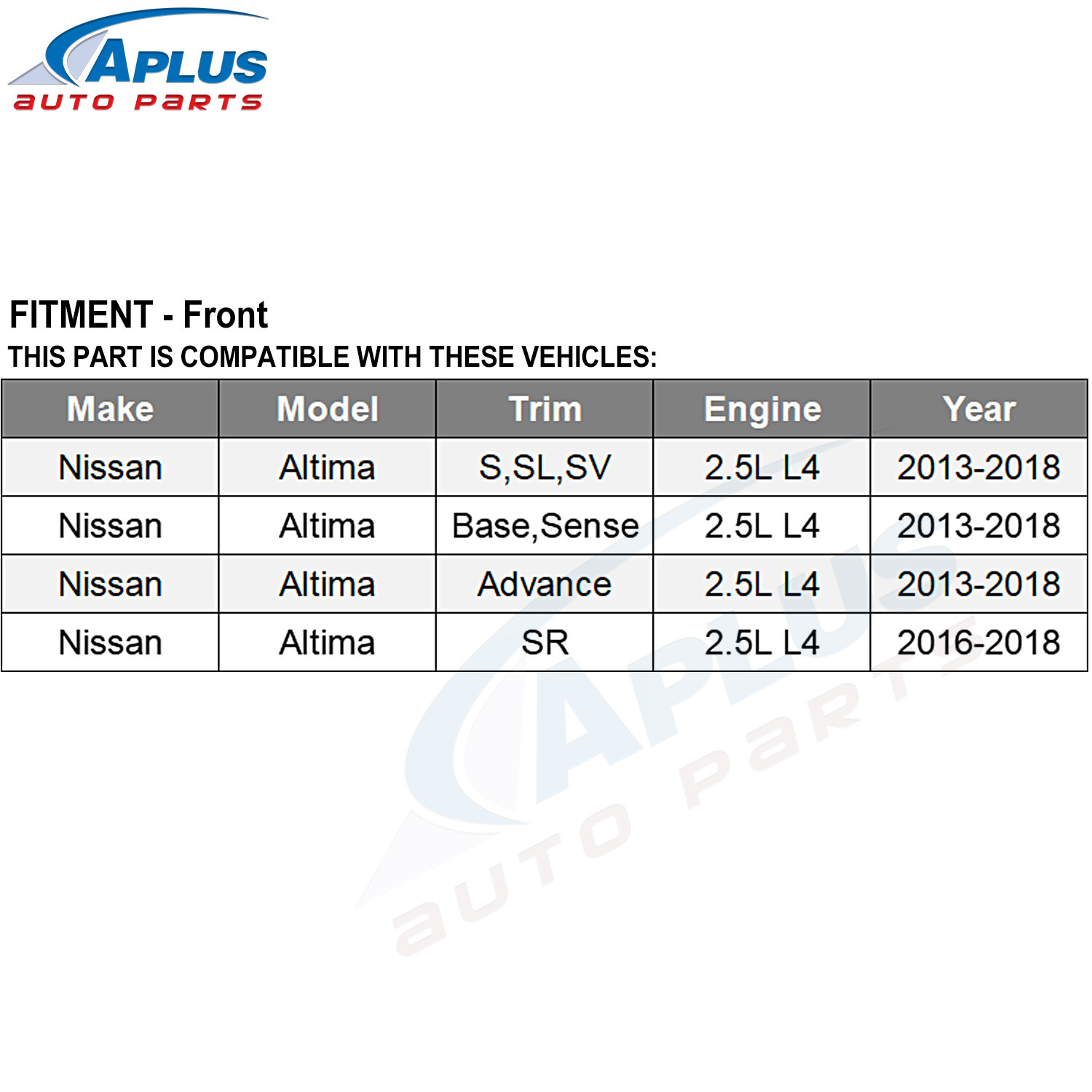 CV Axle Shaft Front Left & Right Set fit for Nissan Altima 2.5L 4 Cyl 2013-2018