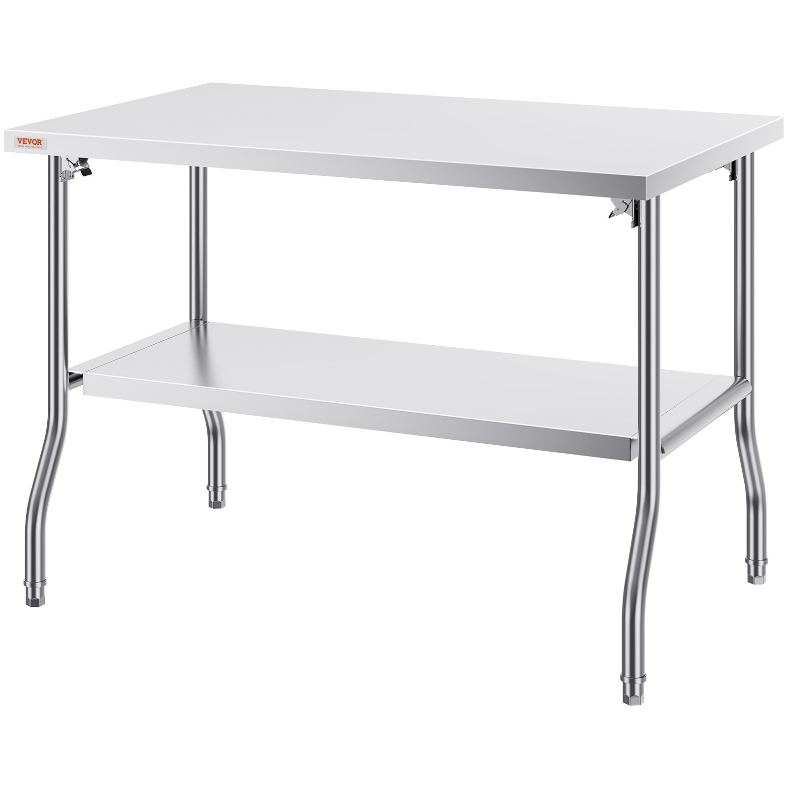 VEVOR Folding Commercial Prep Table Commercial Worktable Workstation 48 x 30 In
