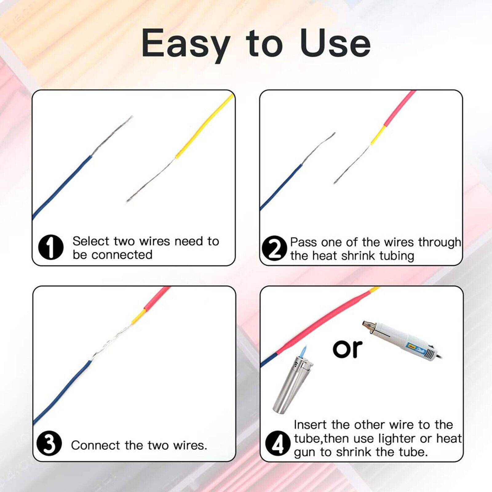 1328 Pcs HEAT SHRINK Tubing Sleeve 2:1 Shrinkable Tube Wire Cable Assortment Kit