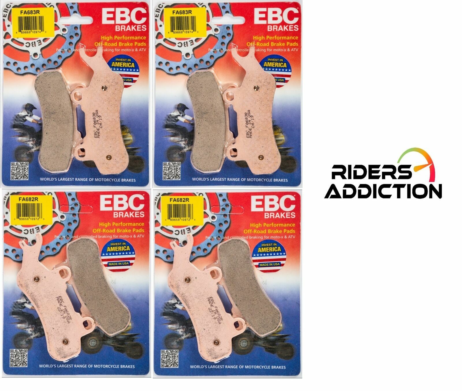 EBC R Series Front + Rear (4 Sets) Brake Pads for CAN AM Maverick All X3 models