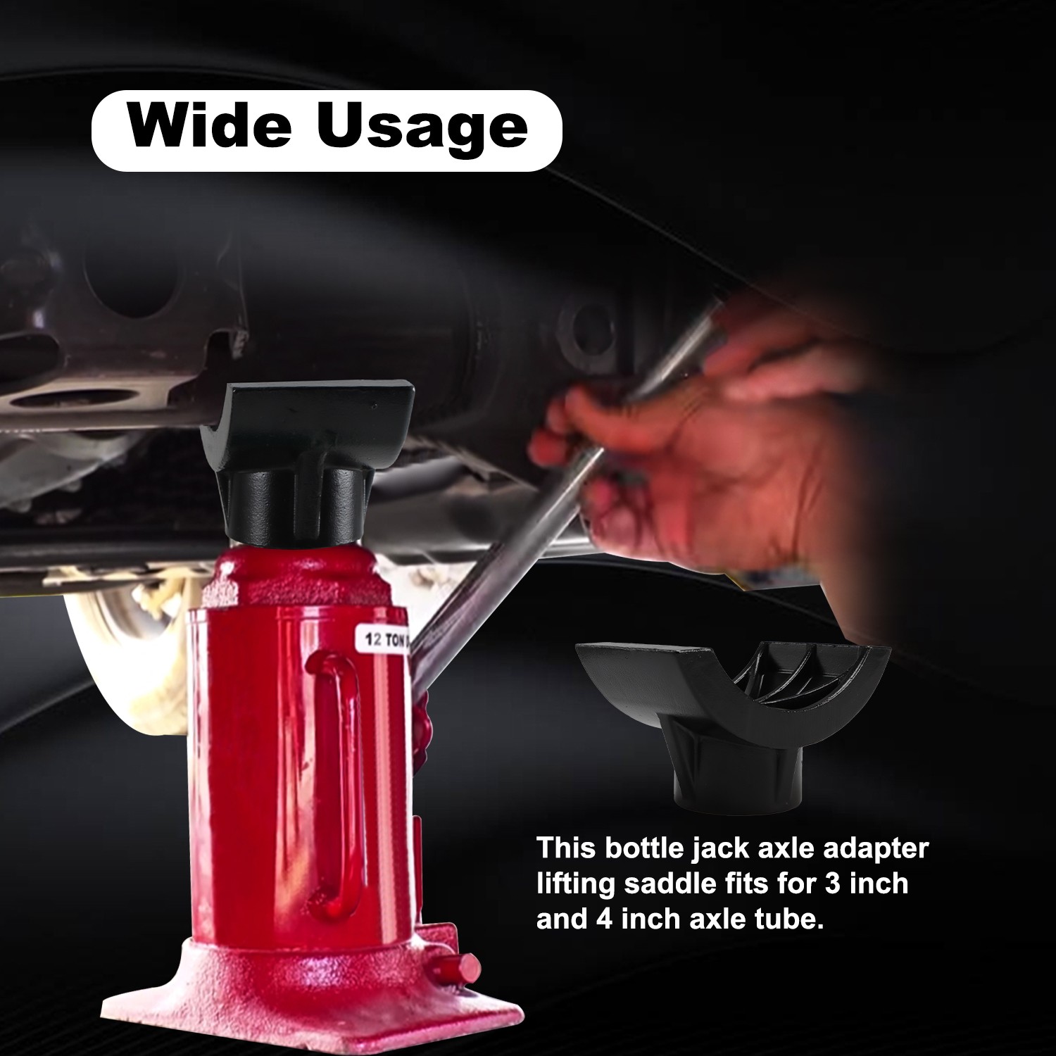 2-in-1 Bottle Jack Axle Adapter Lifting Saddle for 12-ton 20-ton Bottle Jacks