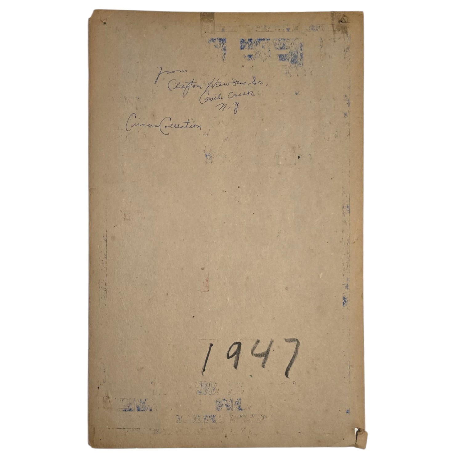 Vintage 1940s Lee Bros Circus Poster Jeffersonville NY 14" X 22" New York 1947