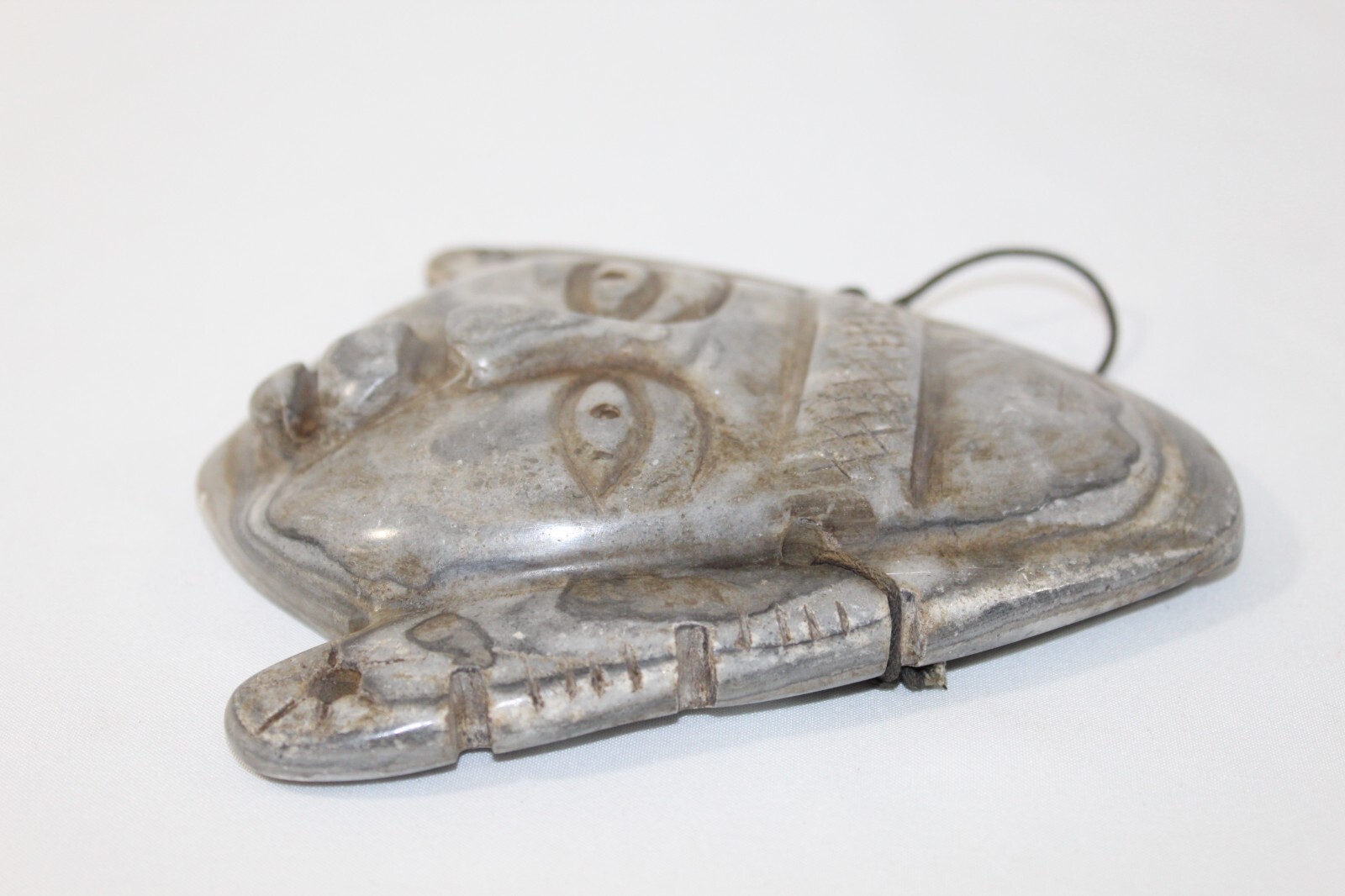 Mayan Aztec Mexican Hand Carved Alabaster Stone Mask 5.75" Sculpture Wall Plaque