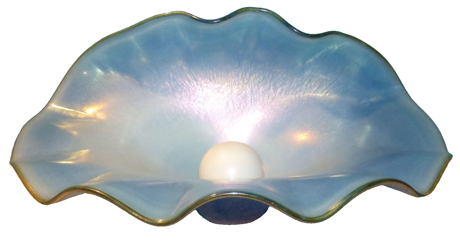 Daniel Lotton Art Glass Clamshell with Pearl, Clam