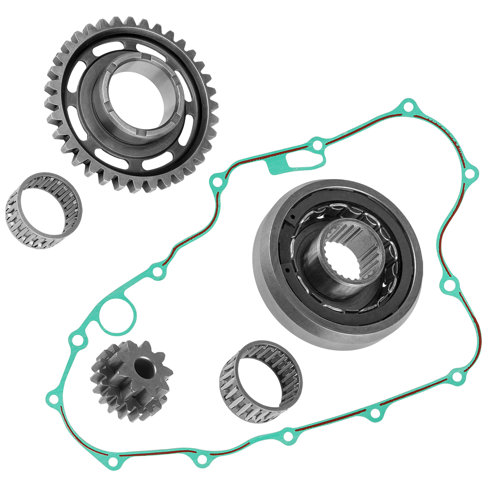 Starter Clutch & Driven Gear Reduction Gear W/Gasket for Honda CRF450X 2005-2020