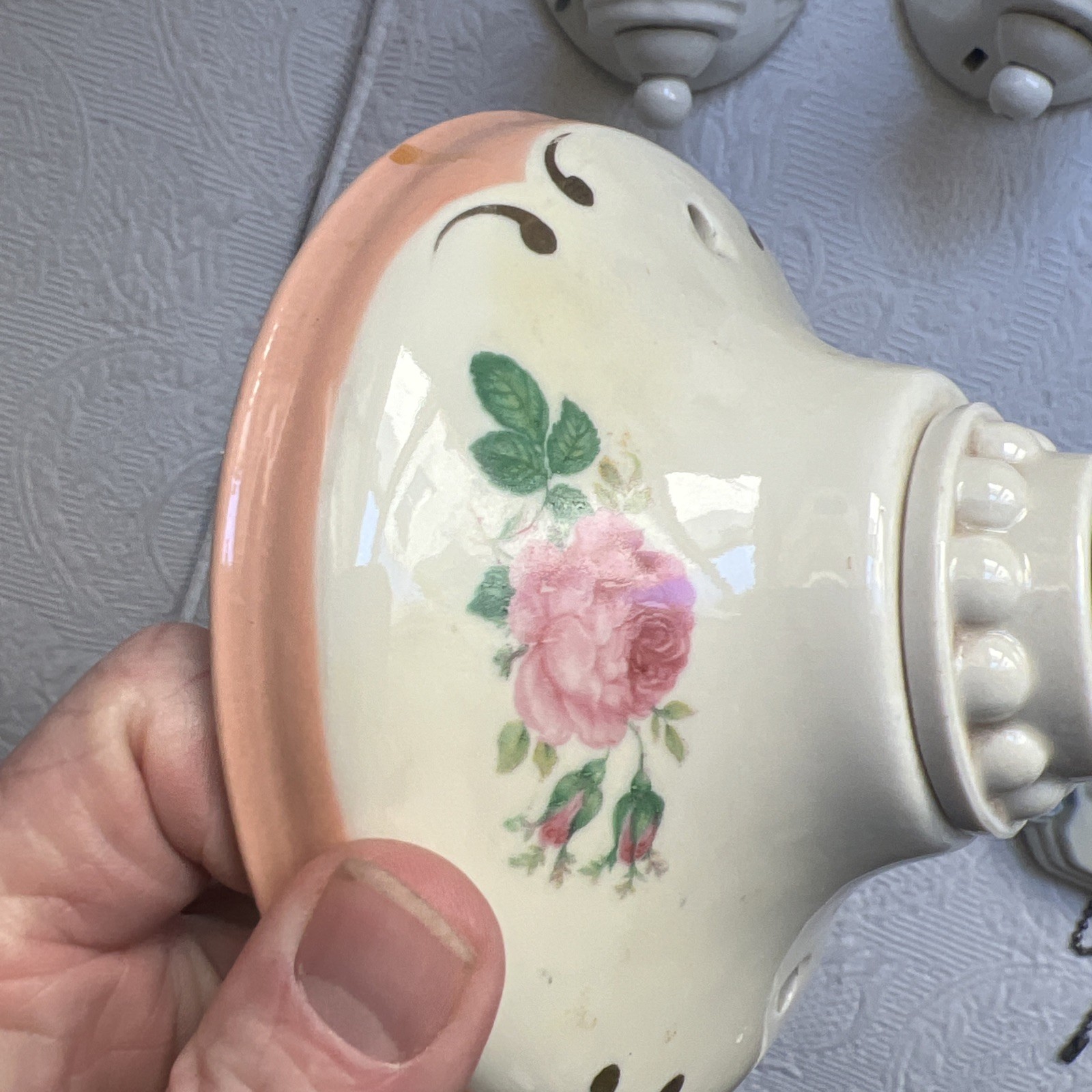 4 Antique Wall Light Sconce & Fixtures - 1 Porcelier #7H