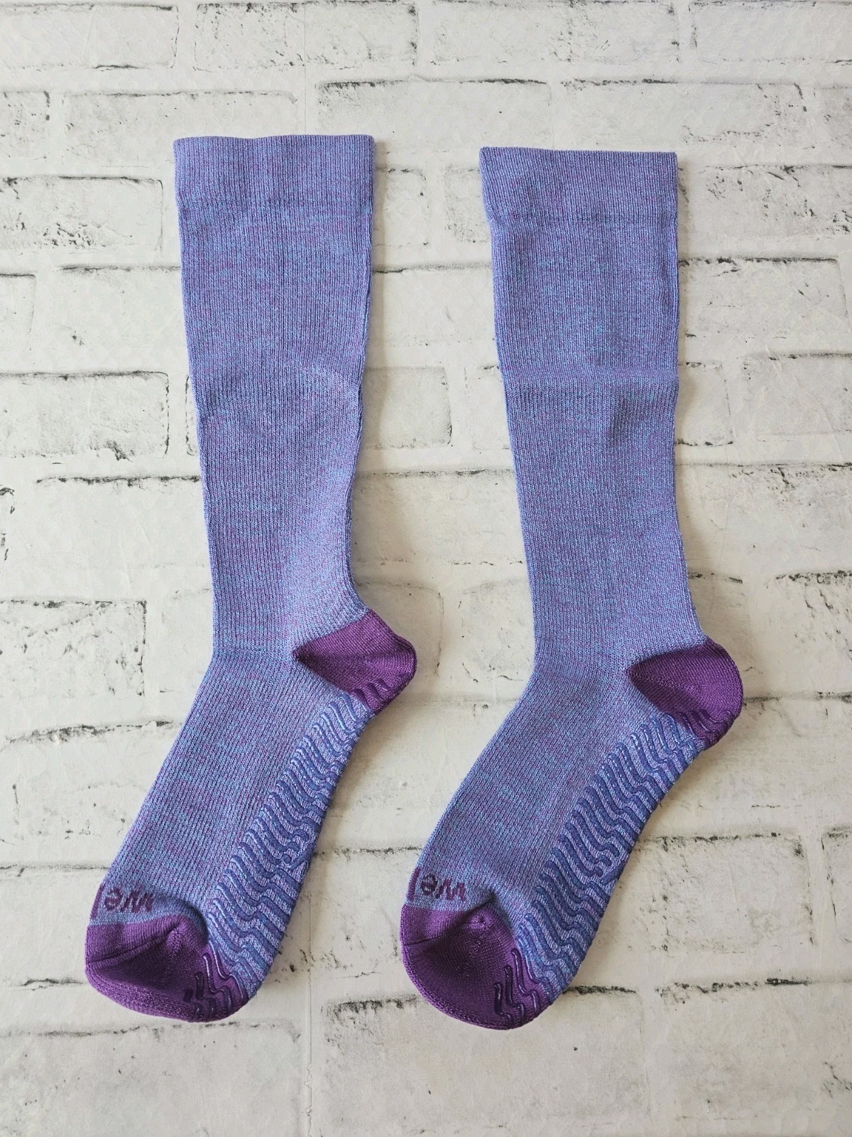 Two Pair Wellow Size Medium Wide Calf Bamboo Compression Socks In Galaxy Twist
