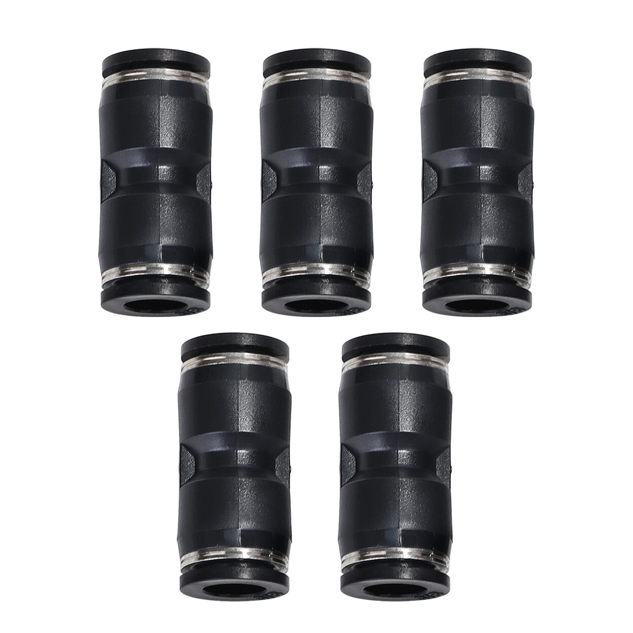 Straight Air Line Union Push To Connect Air Fittings Fits 1/4" Od Pneumatic 5Pcs