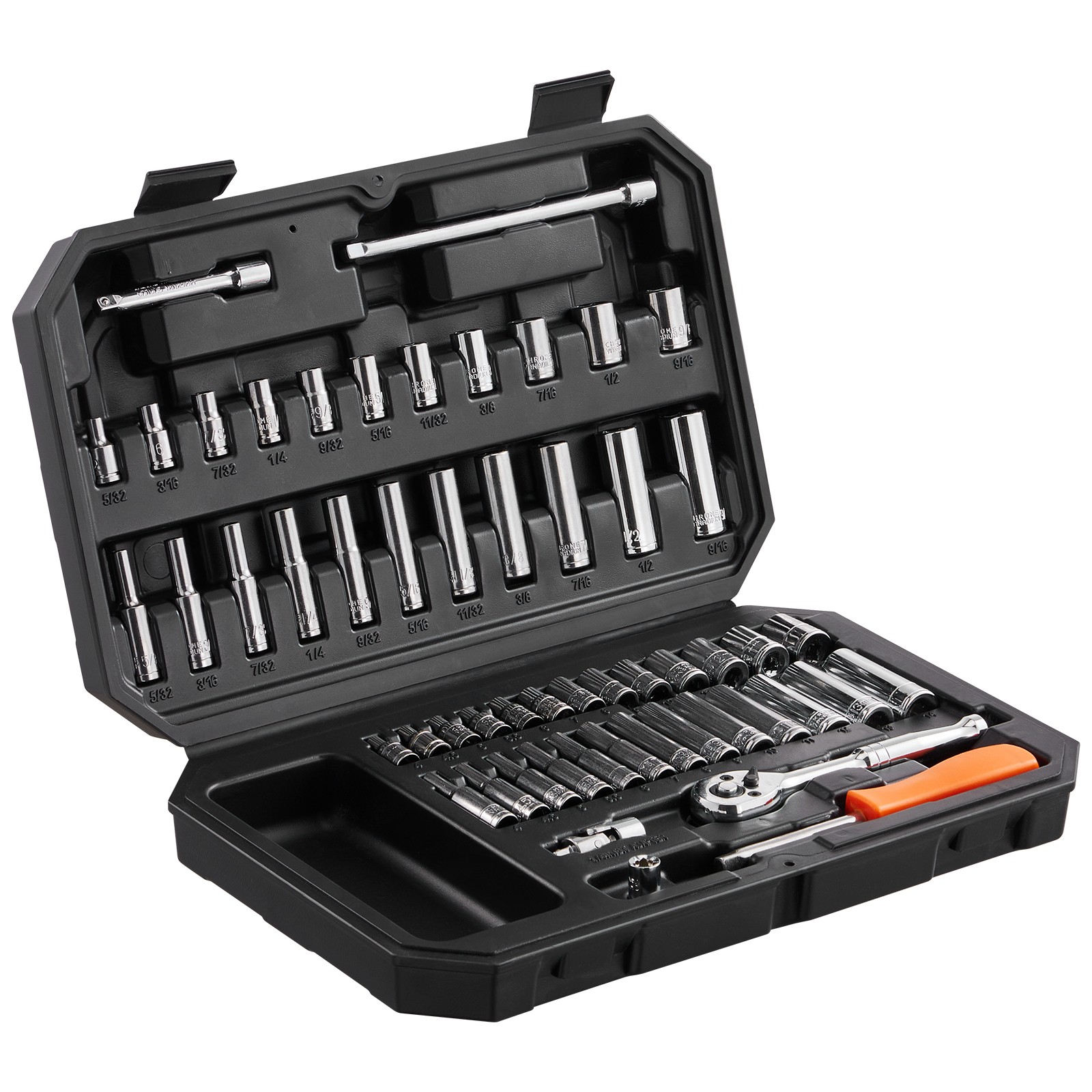 VEVOR Socket Set 1/4 Inch Drive Socket and Ratchet Set 6-Point 54 Pcs Tool Set