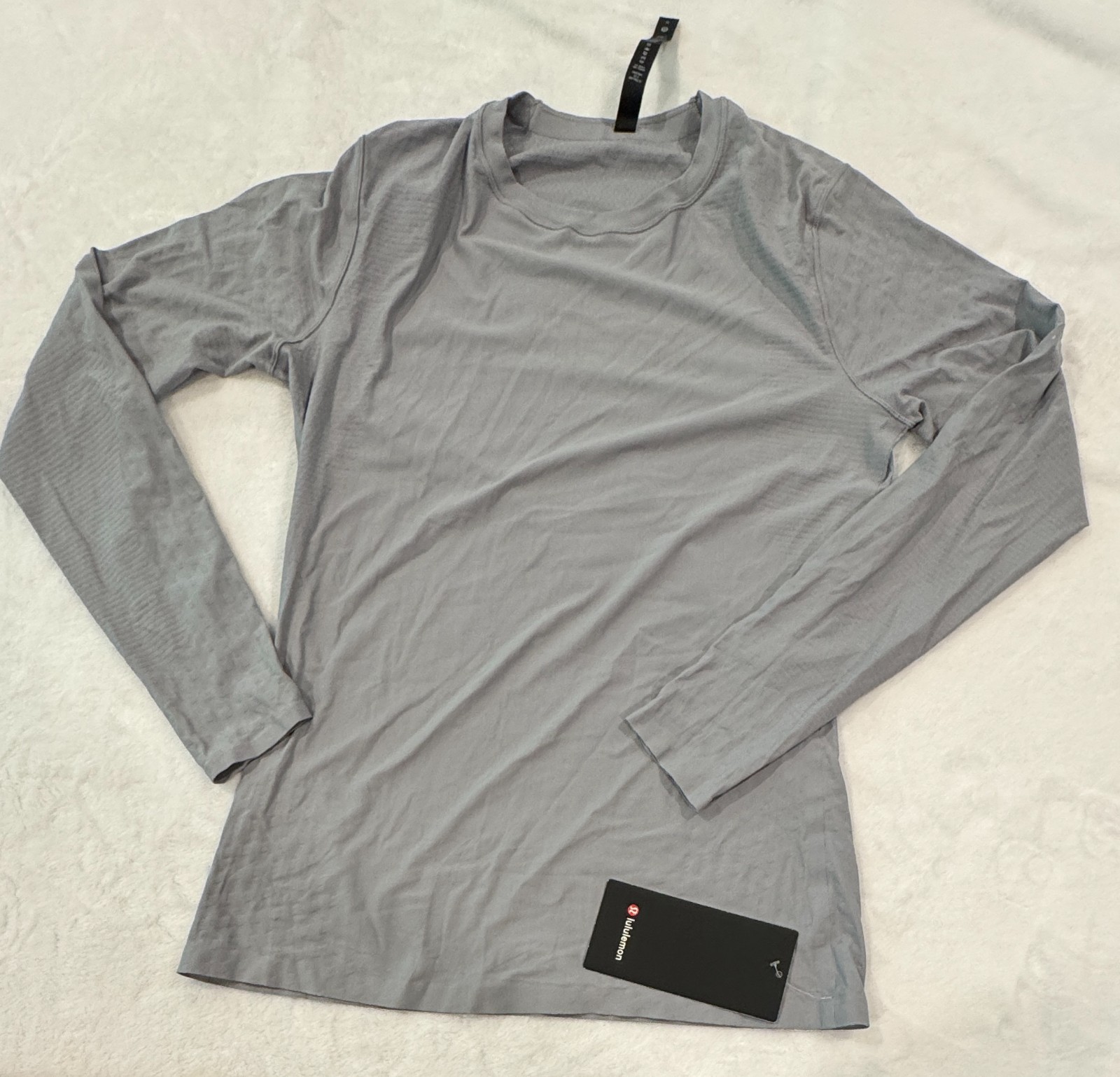 Lululemon SenseKnit Running Long Sleeve Men's L Rhino Gray Compression Fit