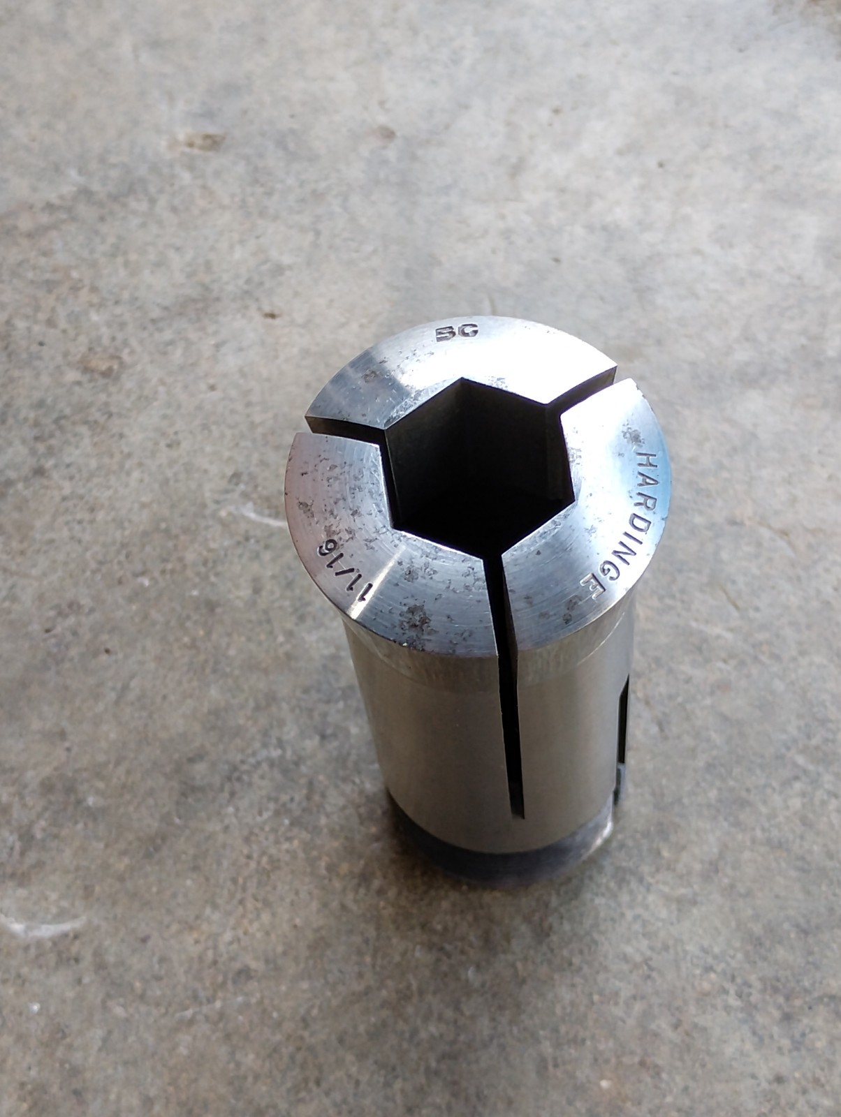 Hardinge 5C Collet 11/16” Hex With Internal & External Threads