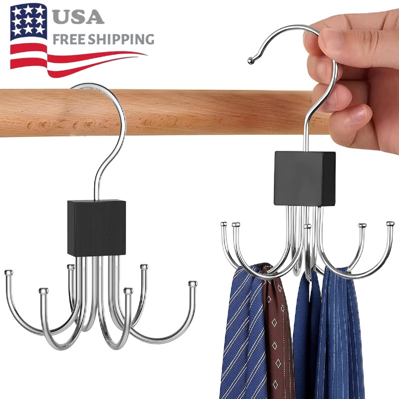 2 Pack Belt Hanger Organizer 360° Rotatable Bra Storage Rack for Ties Tank Tops
