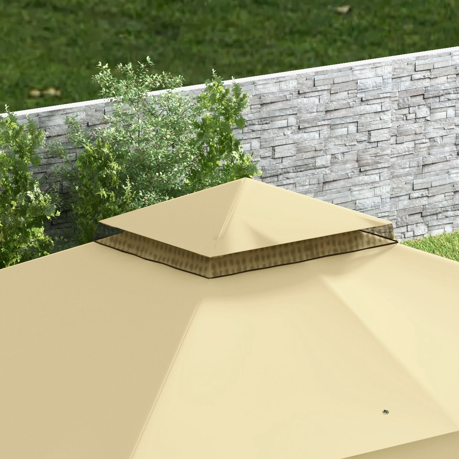 Outsunny 10' x 12' Double Roof Outdoor Gazebo with Netting & Curtains