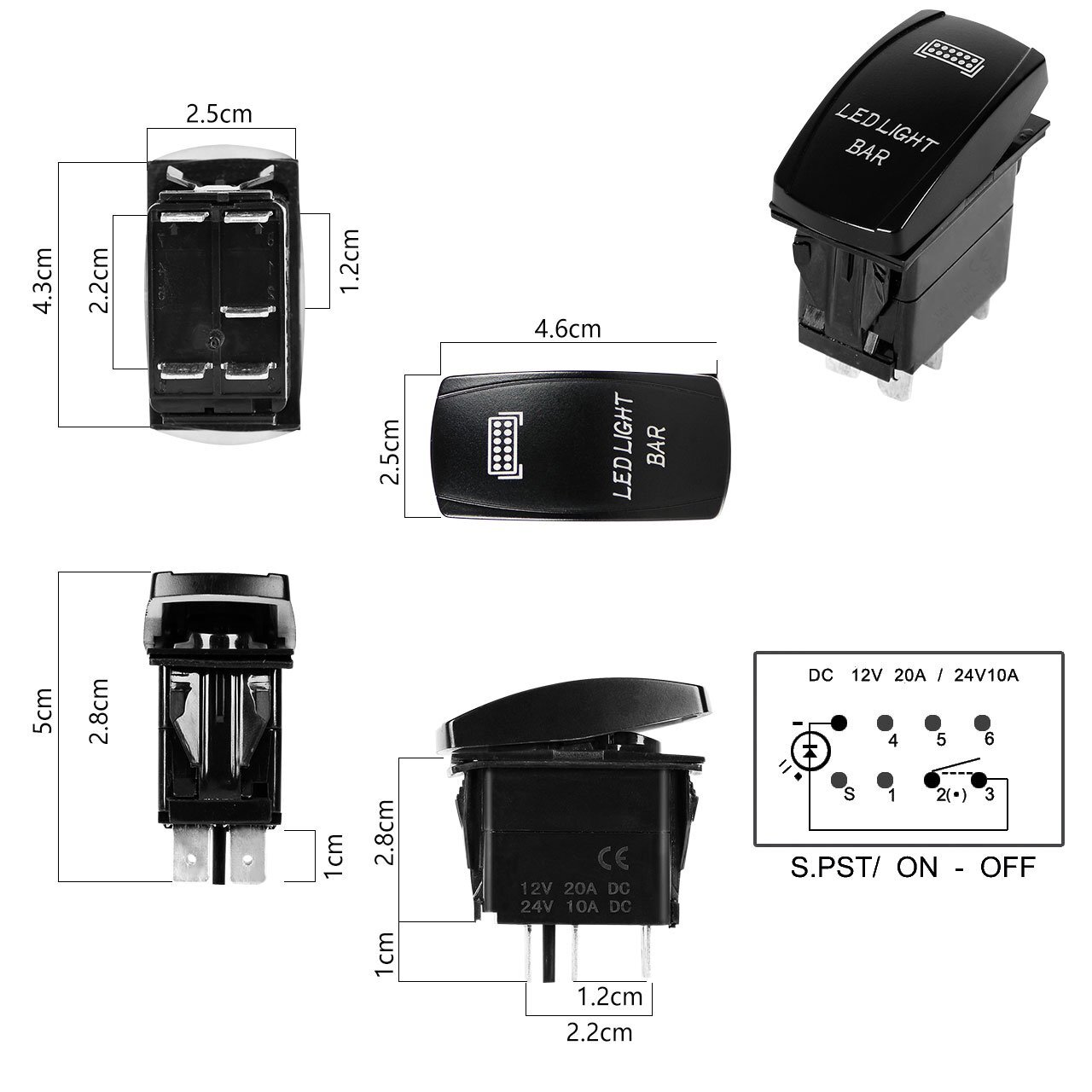 Wiring Harness Kit ON-OFF Switch Offroad Relay Fuse LED Work Light Bar 2-Lead
