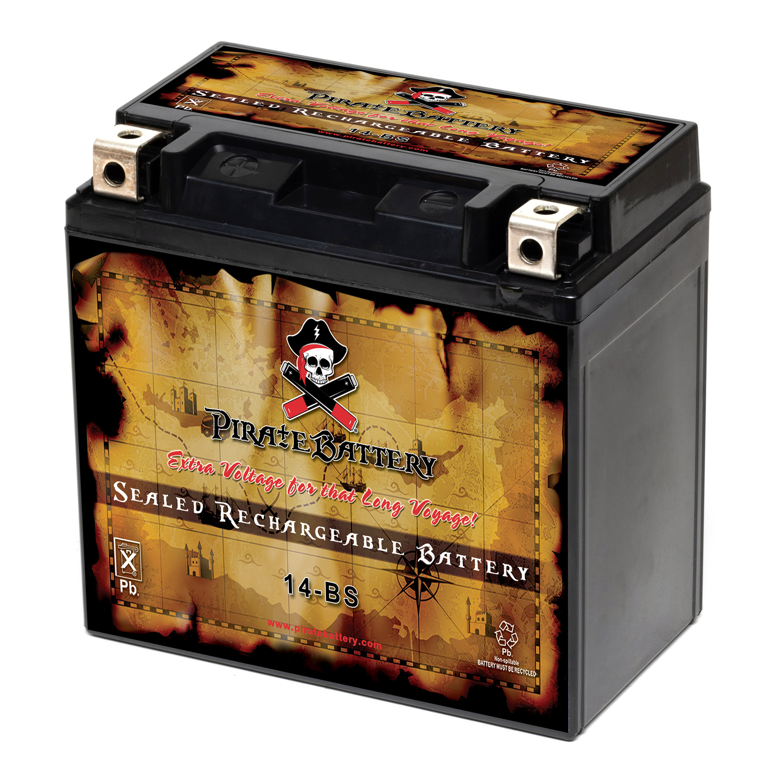 YTX14-BS High Performance - Maintenance Free - Sealed AGM Motorcycle Battery