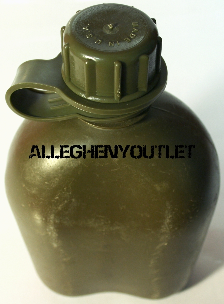 USGI US Army Military 1 QUART RIGID HARD PLASTIC 1QT CANTEEN OD VGC w/ NEW CAP