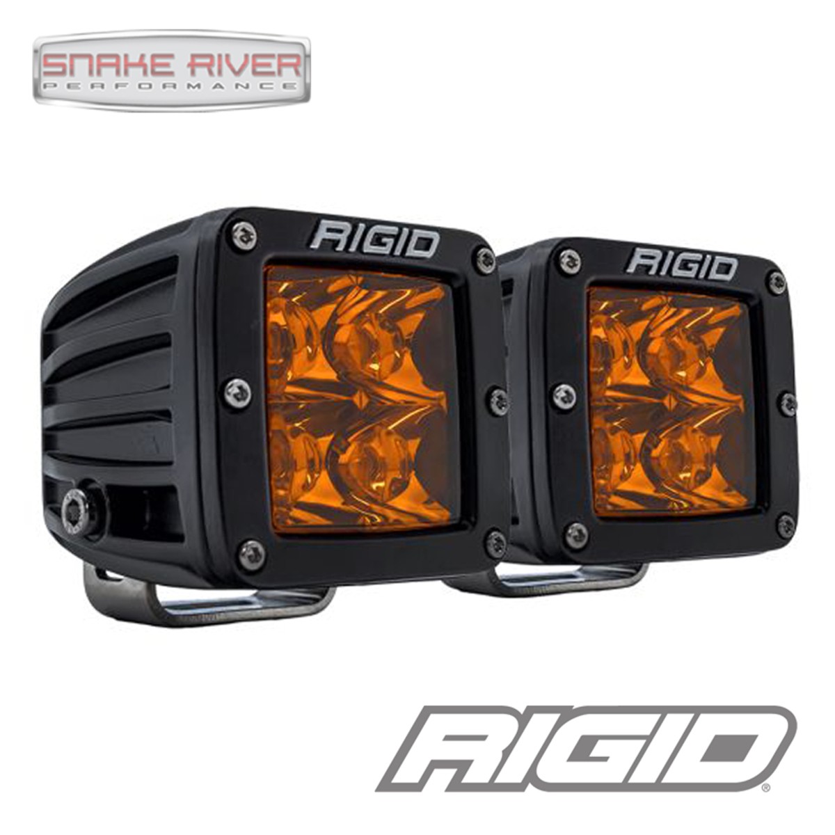Rigid Industries 20252 D-Series LED Light Spot with Amber PRO Lens Pair