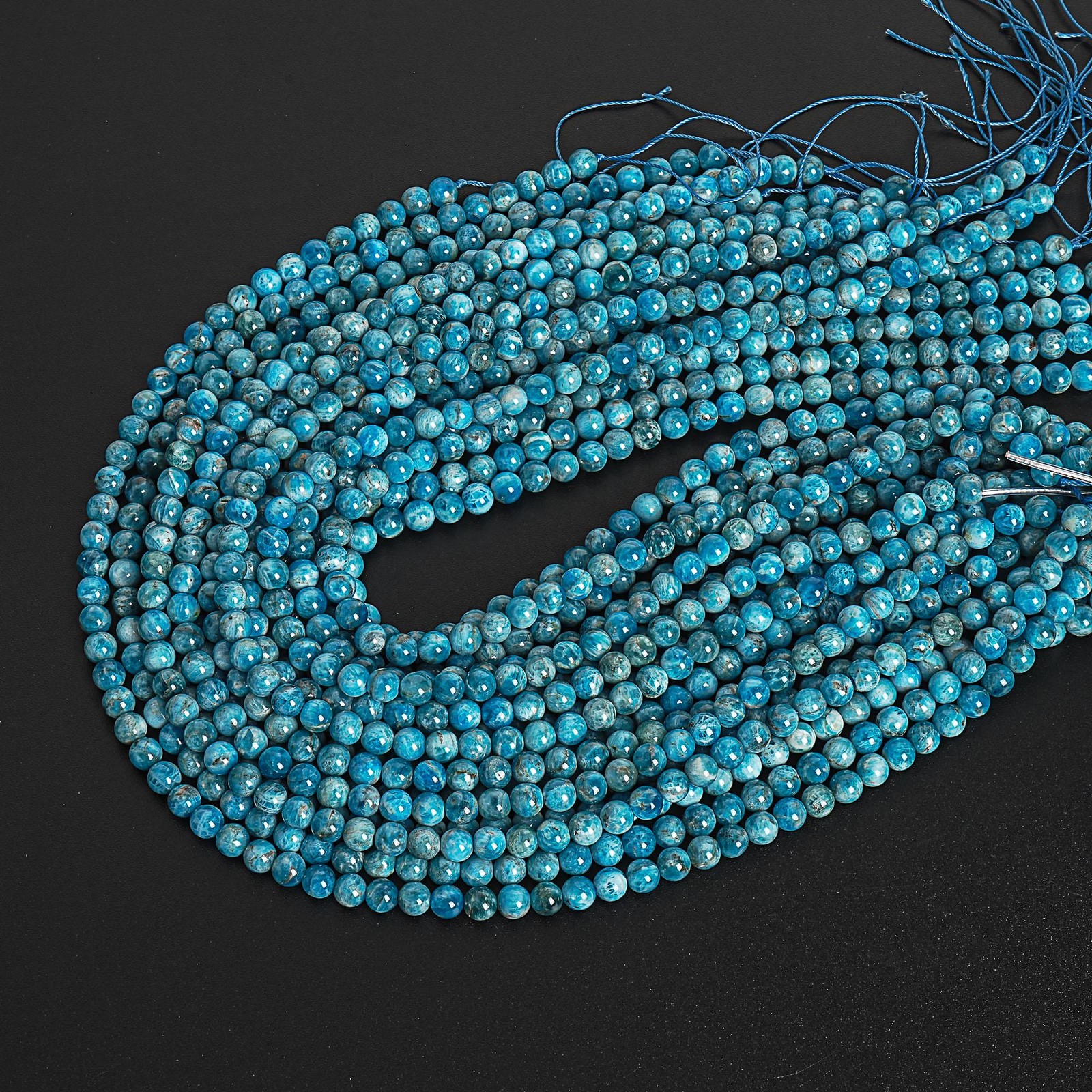 Blue Apatite Beads Natural Grade AA Gemstone Round Loose Beads 6MM 8MM 10MM