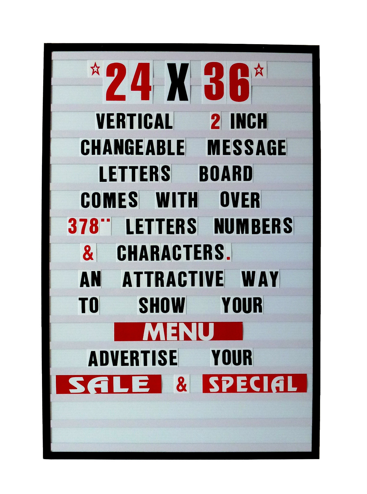 NEW CHANGEABLE LETTERS WINDOW MESSAGE MENU BOARD PRICE SIGN NIB