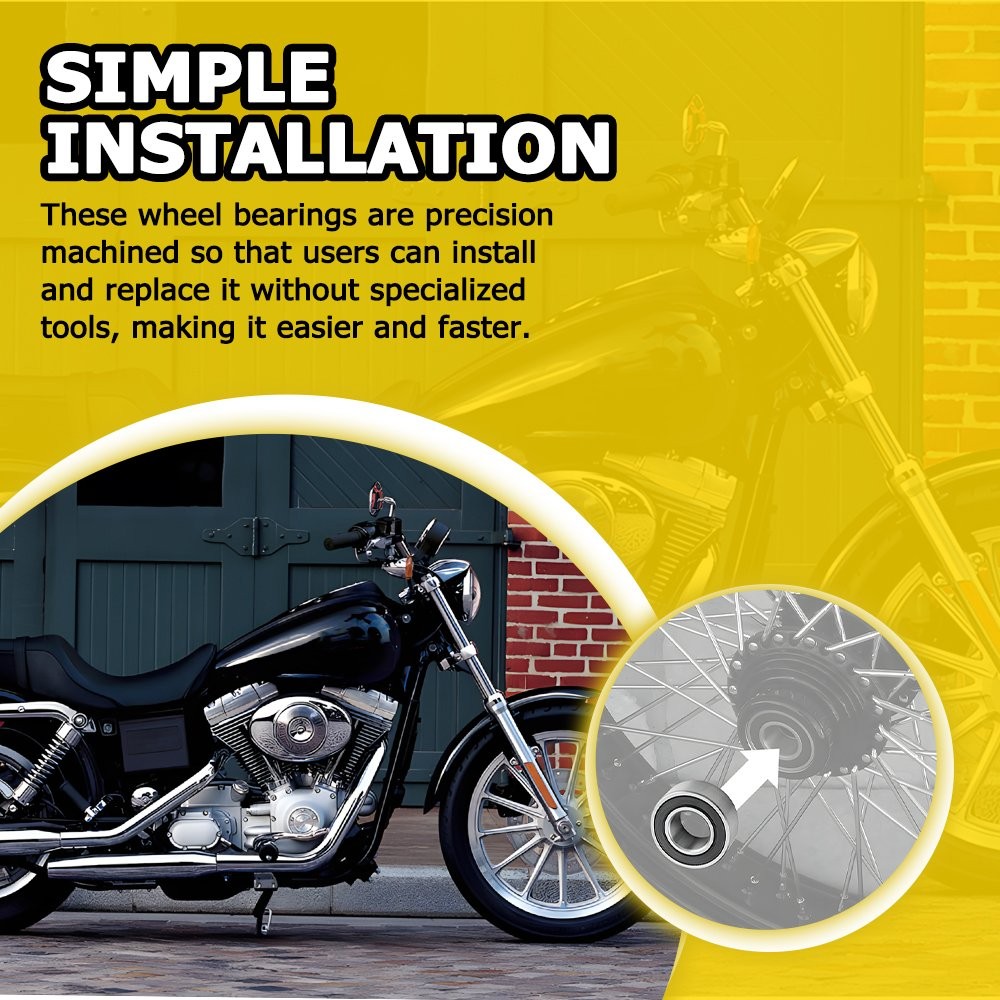 For 2004-2007 Harley Dyna 1" Axle Sealed Wheel Bearings 9247 Front Or Rear 04-07