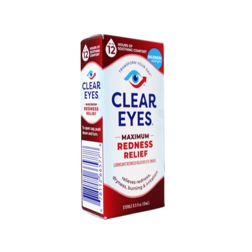 3 Pack Clear Eyes Maximum Strength Redness Relief Eye Drops 0.5Oz Each