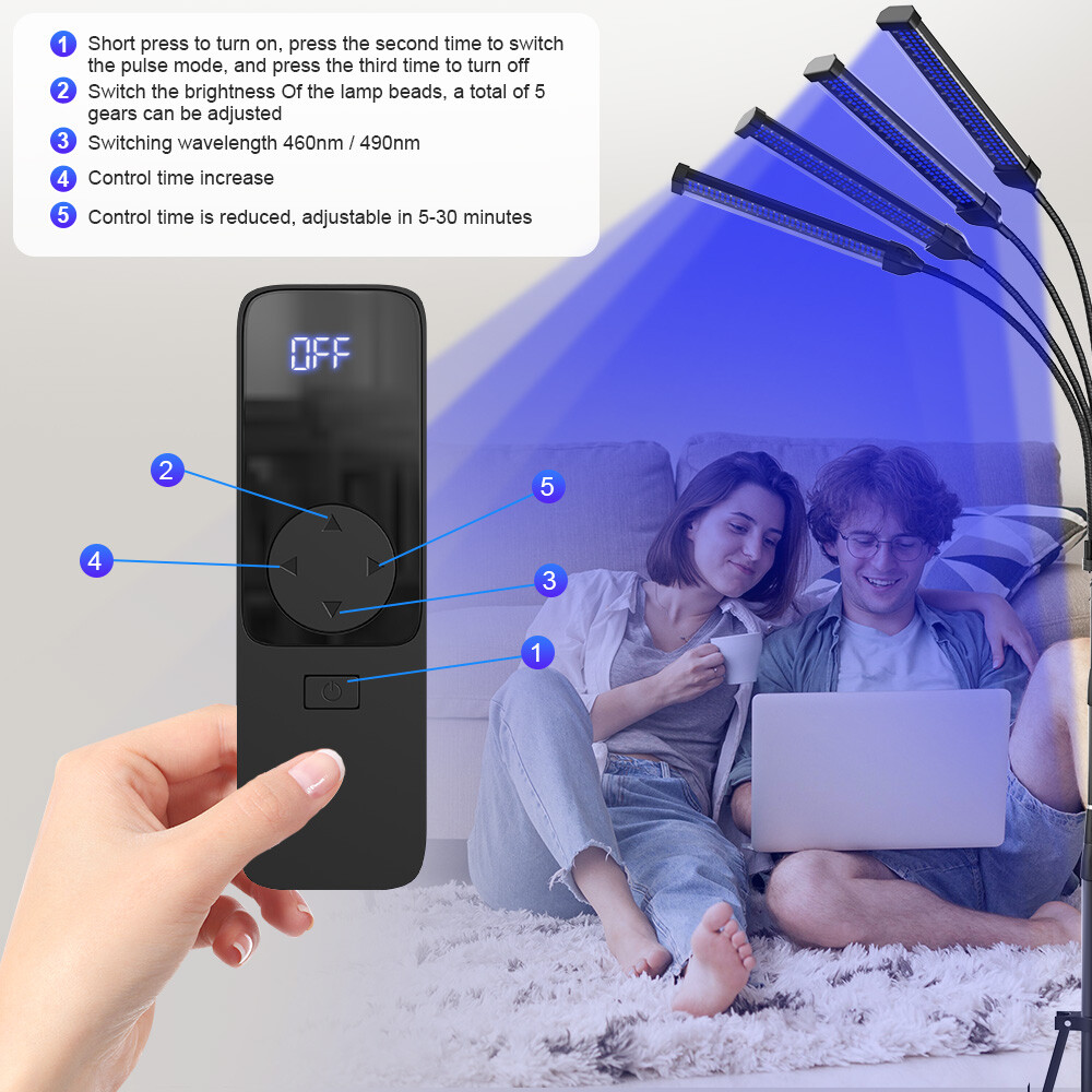 UV Tanning Lamp Facial Body Nature Bronzer Self-Tanner Light 432LED With Goggles