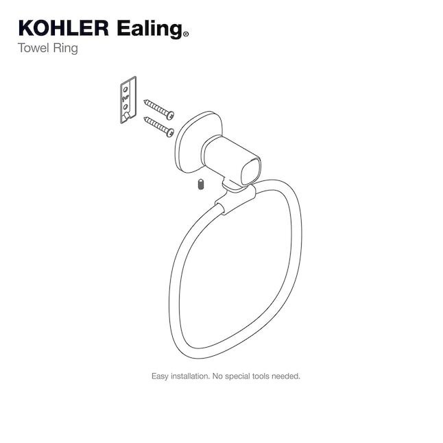 KOHLER Ealing Toilet Paper Holder & Towel Ring Bathroom Set Matte Black