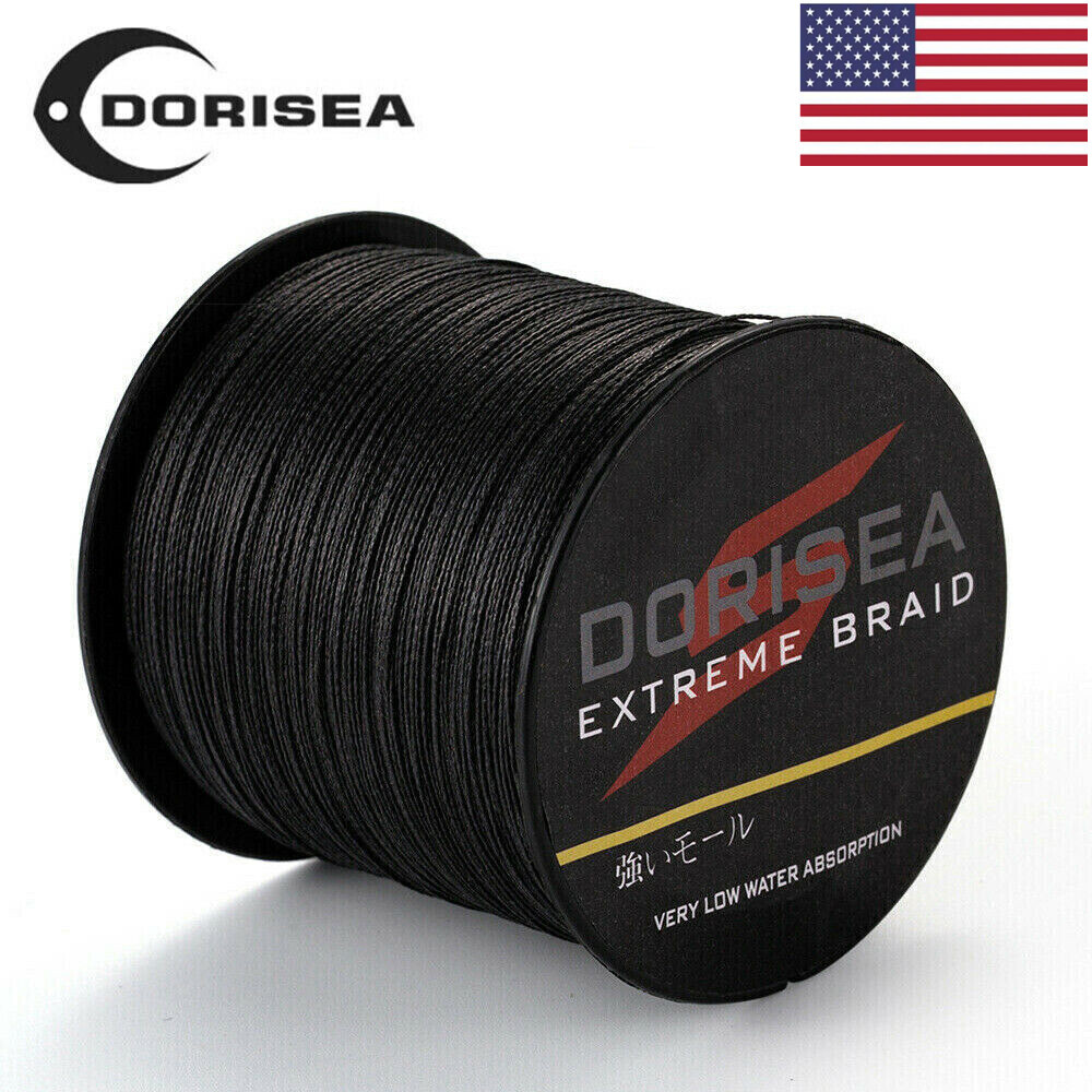 Dorisea 100M-2000M Black Extreme PE Dynema Braided Fishing Line 6LB-300LB USA