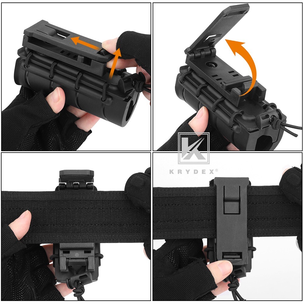 KRYDEX Pepper Spray Holder 360 Rotatable OC/Mace Pepper Holster Carrier for Belt