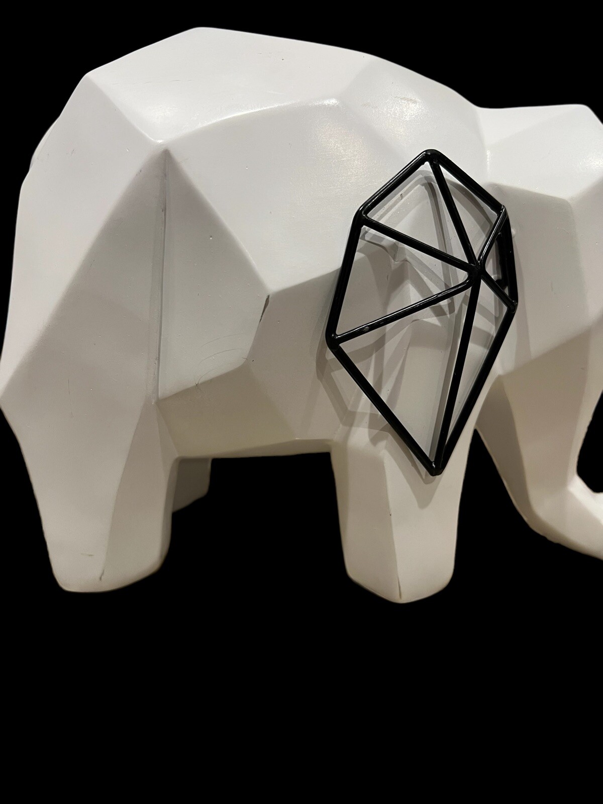 Elephant Ceramic Angular Geometric Ear Body Pattern Modernist Style