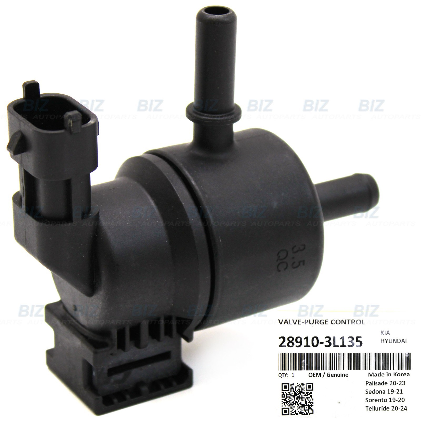 OEM Purge Control Valve for 16-25 Palisade Cadenza Sedona Telluride 28910-3L135