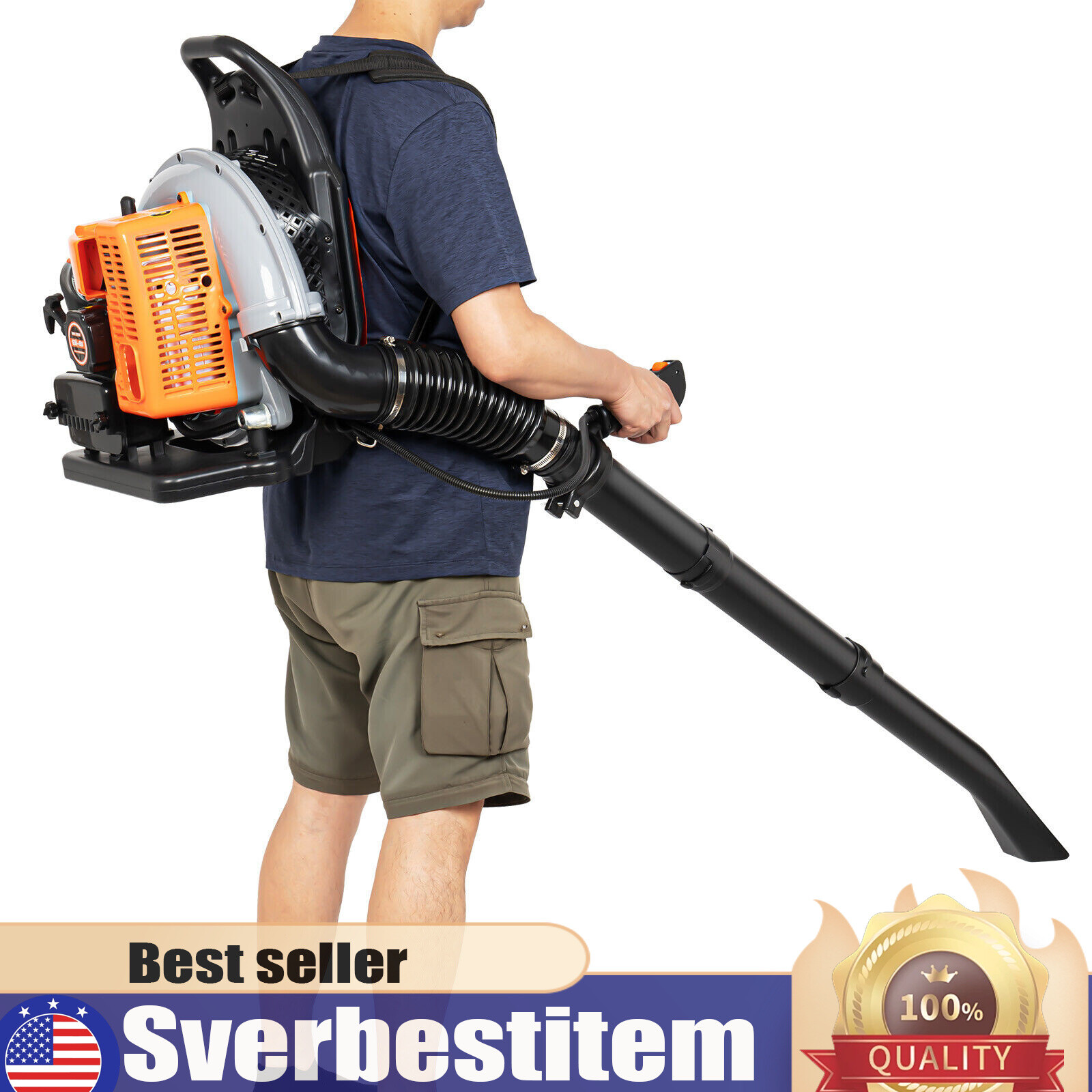 2024 New Upgraded 63CC 2-Stroke 850CFM 4.3HP Commercial Backpack Gas Leaf Blower