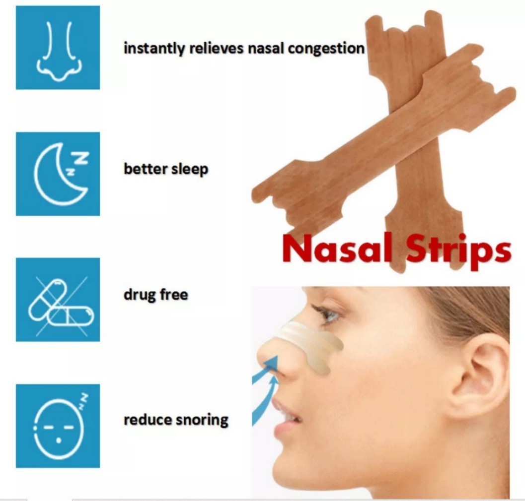 NASAL STRIPS Breathe Nose Better Reduce Snoring Right Sleep Now Apnea Adhesive.