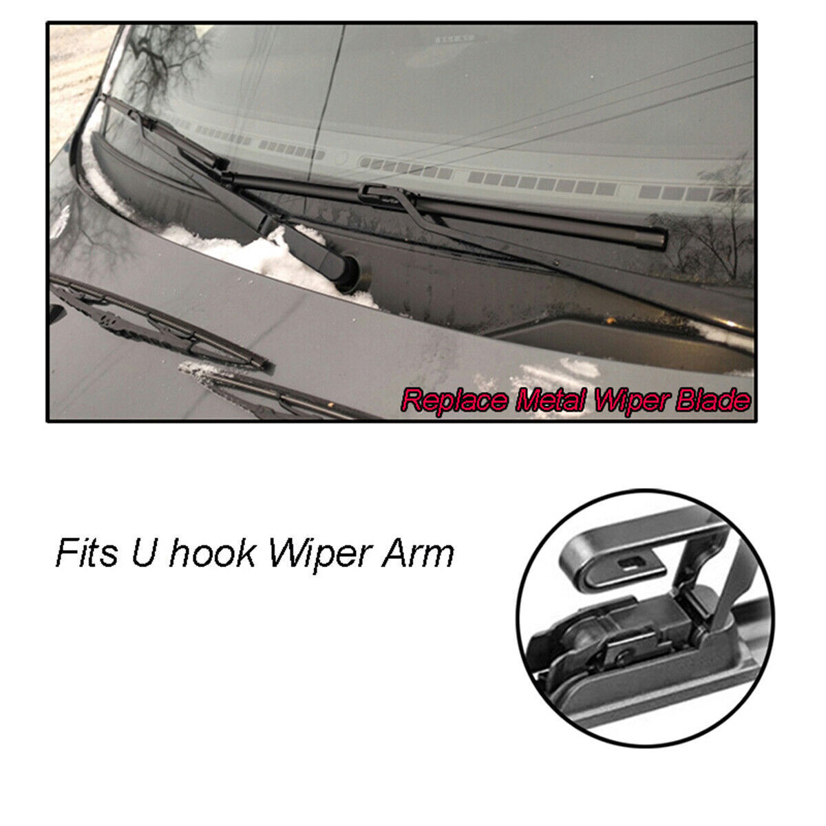 18"/18" Windshield Wiper Blades Premium Rubber J-Hook Window Left & Right Wipers