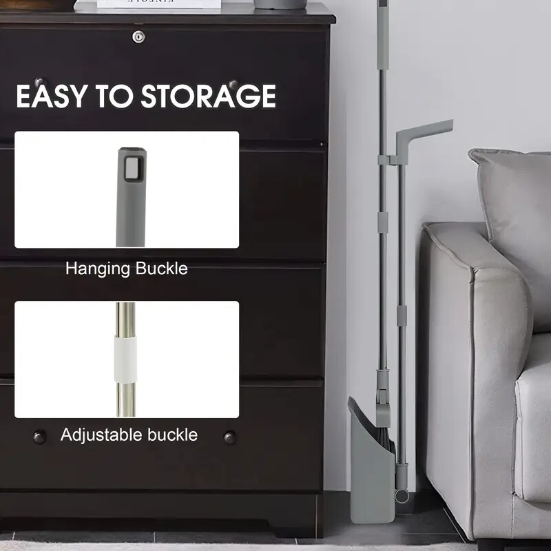 3-In-1 Broom And Dustpan Set 180 Degree Rotatable Broom Dustpan Combo New