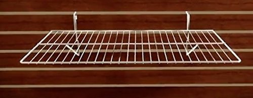 Only Hangers White Wire Slatwall / Gridwall Shelf 24"L x 12"D