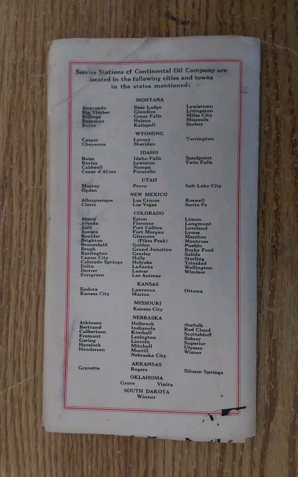 1925 ''BLAZED TRAILS IN IDAHO'' CONOCO GASOLINE FOLD OUT MAP