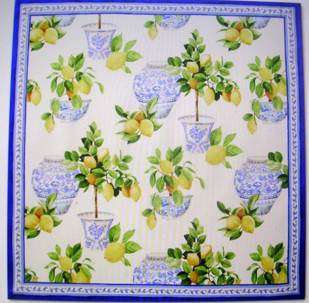 WILLIAMS SONOMA LIMONE DINNER NAPKINS 100% COTTON SET OF FOUR ITALY N/WITH TAGS