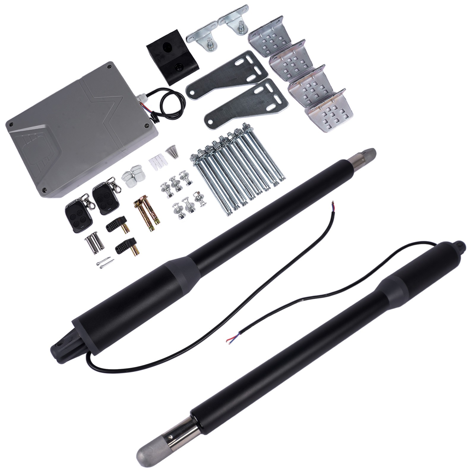 Heavy Duty Automatic Dual Swing Gate Opener Kit + Remote Controls For Fence Gate