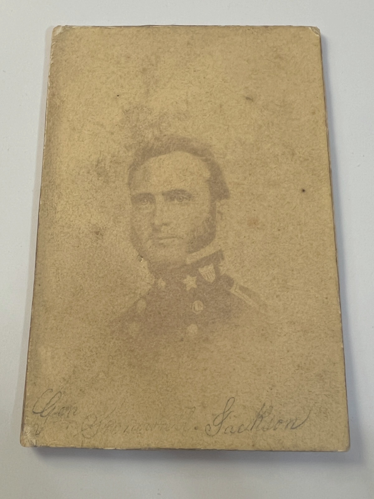 CIVIL WAR CONFEDERATE GENERAL THOMAS STONEWALL JACKSON SIGNED PHOTO CDV CARD HTF