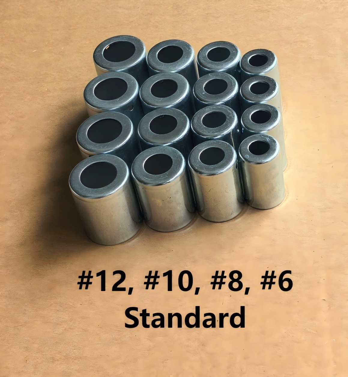 Steel A/C Beadlock Fitting Crimp Ferrules Asst #6 #8 #10 & #12 STANDARD 16pcs