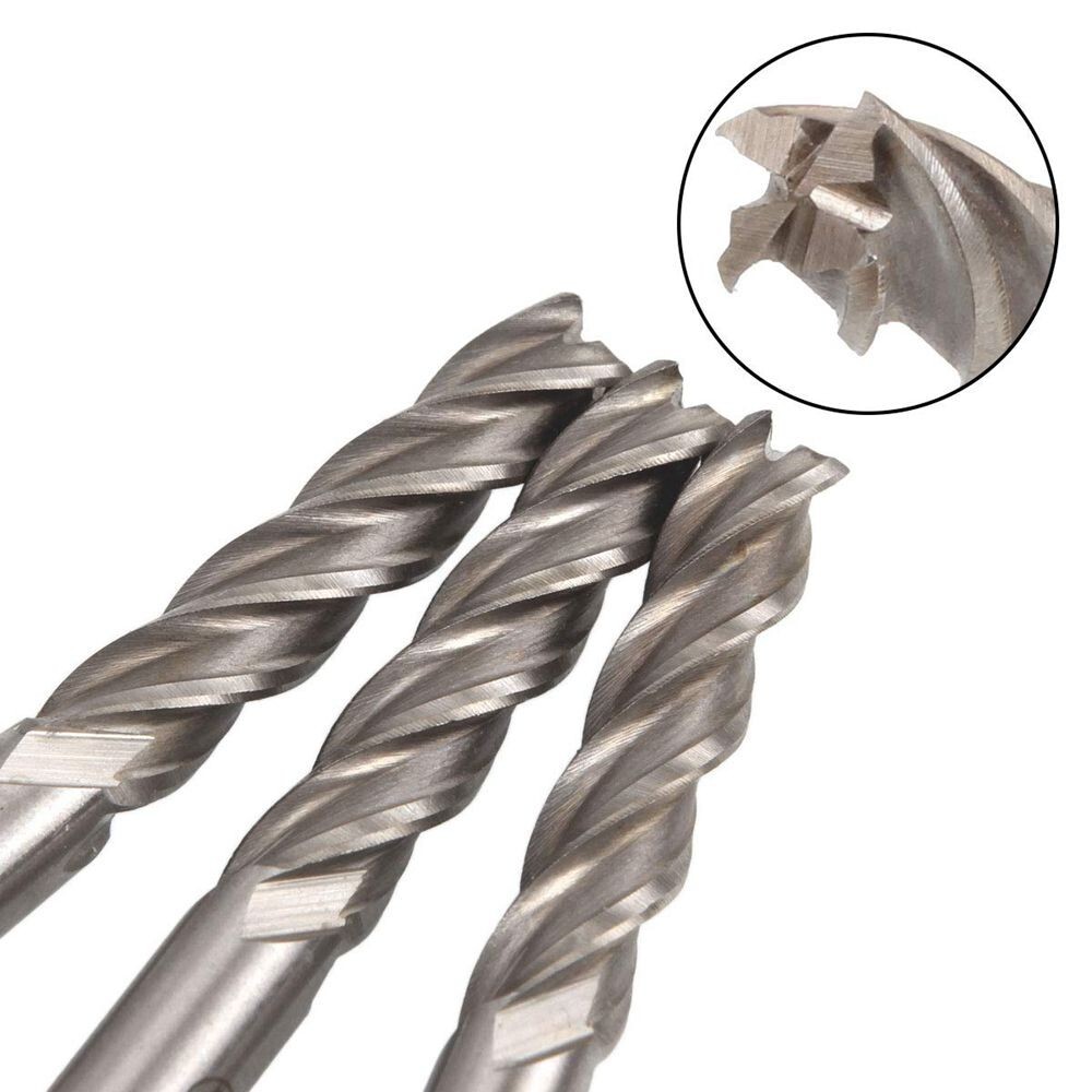 8x 1/4" End Mill Bits 4 Flute Straight Milling Cutter HSS CNC Square Nose C478