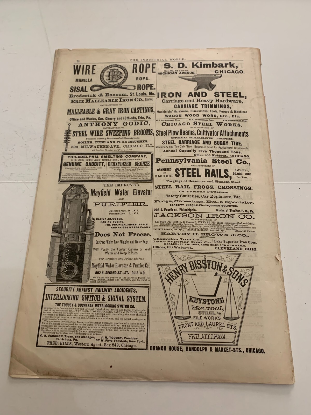 1880 Commercial Industrial World Advertiser Magazine Chicago September 2 1880