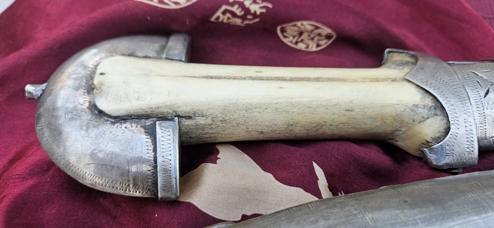 Moroccan Jambiya Dagger - Antique with Bone Hilt