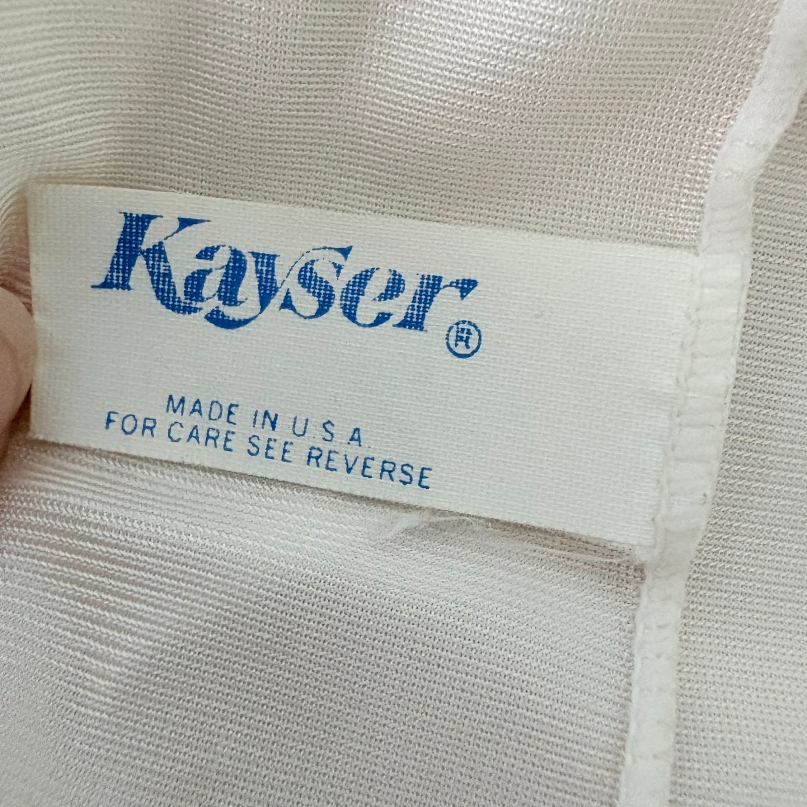 Kayser Lace Trim Full Slip White Vintage Lingerie Nightgown Made in USA sz M