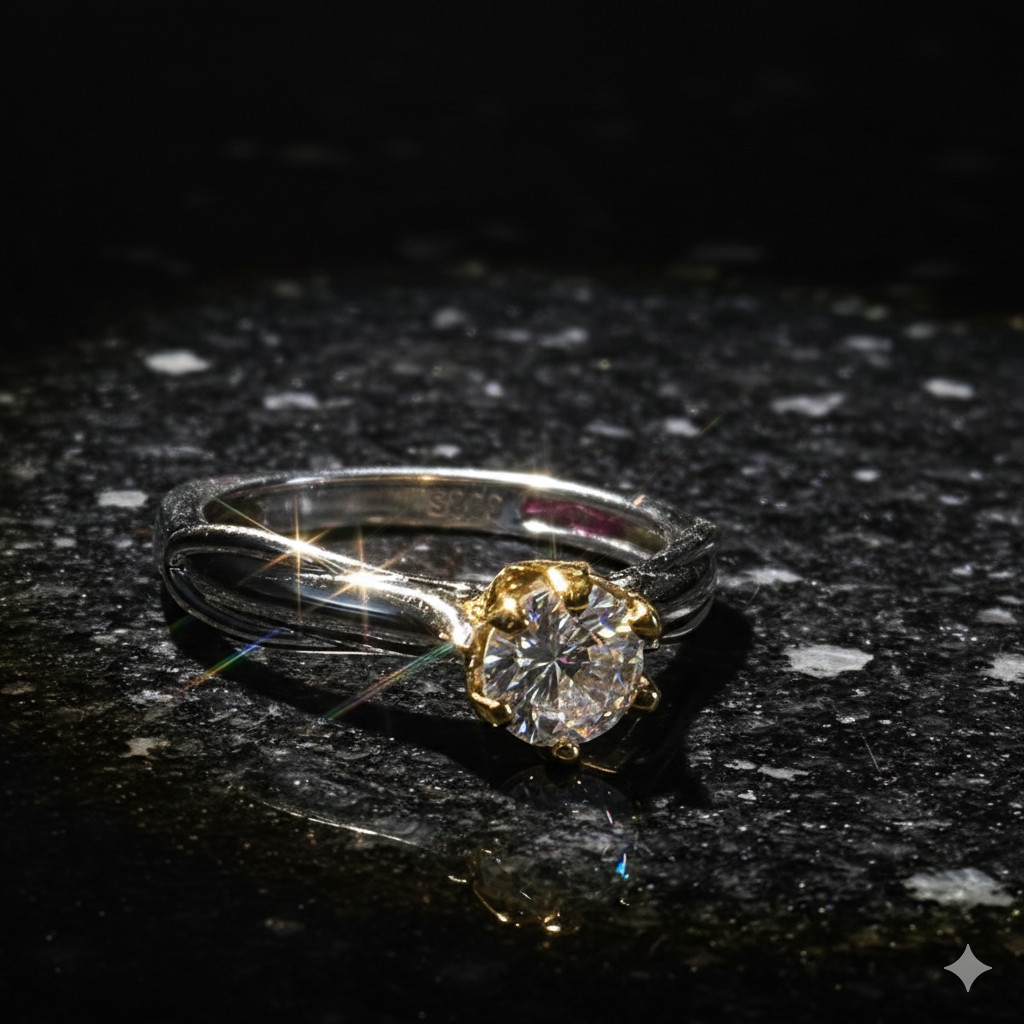 Real 925 Sterling Silver Solid for Women Moissanite Ring Wedding Engage