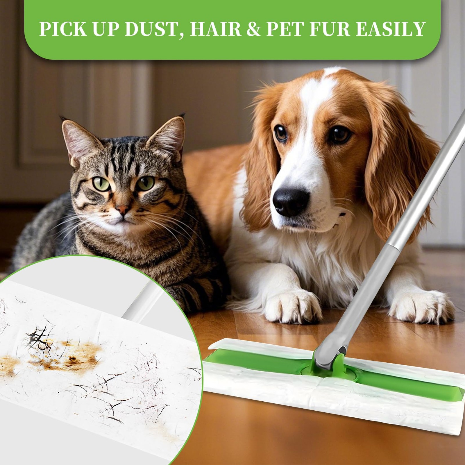 Dry Sweeping Cloths Disposable Mop Pads Refills Compatible with Swiffer