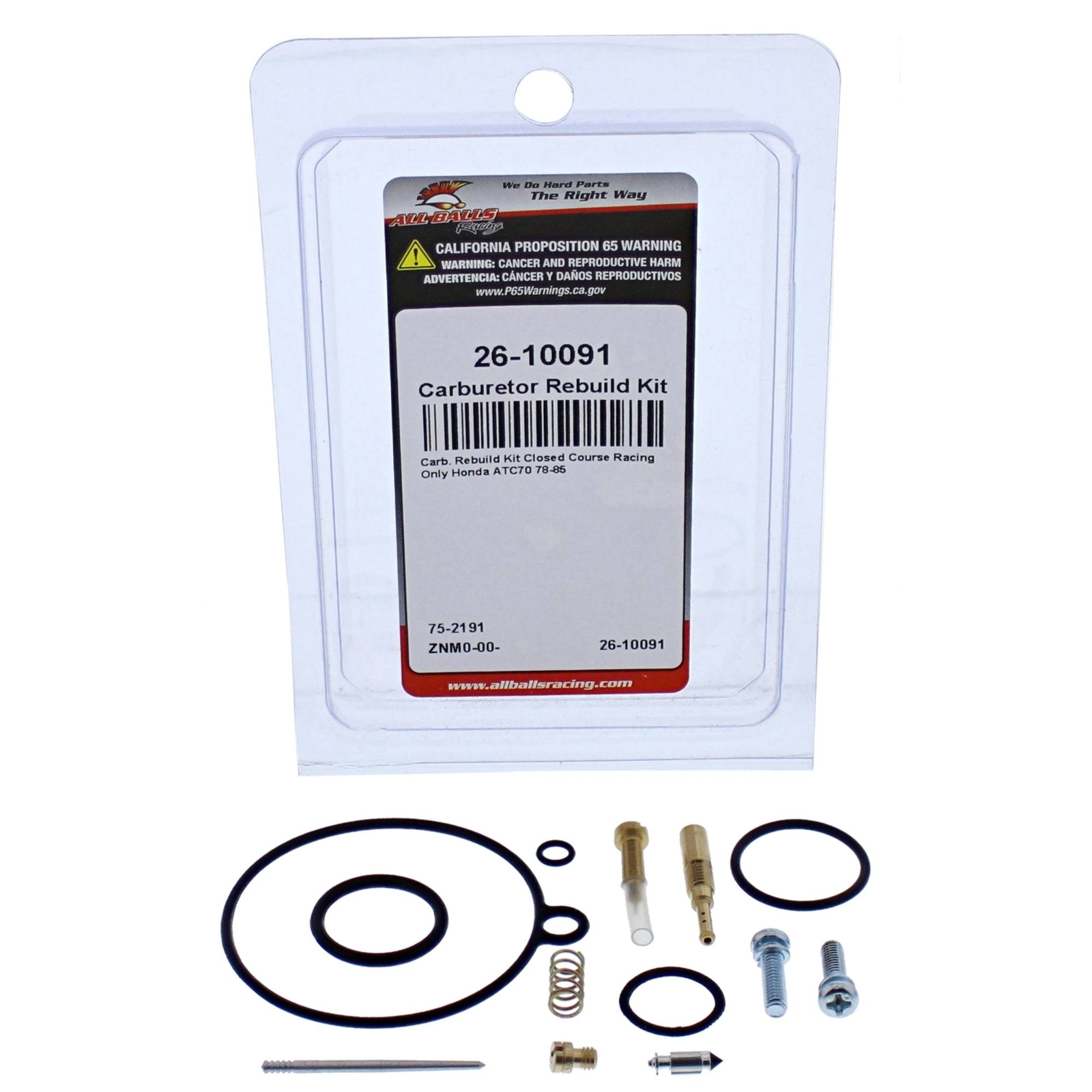 All Balls Carburetor Rebuild Kit (26-10091) for Honda ATC70 78-85
