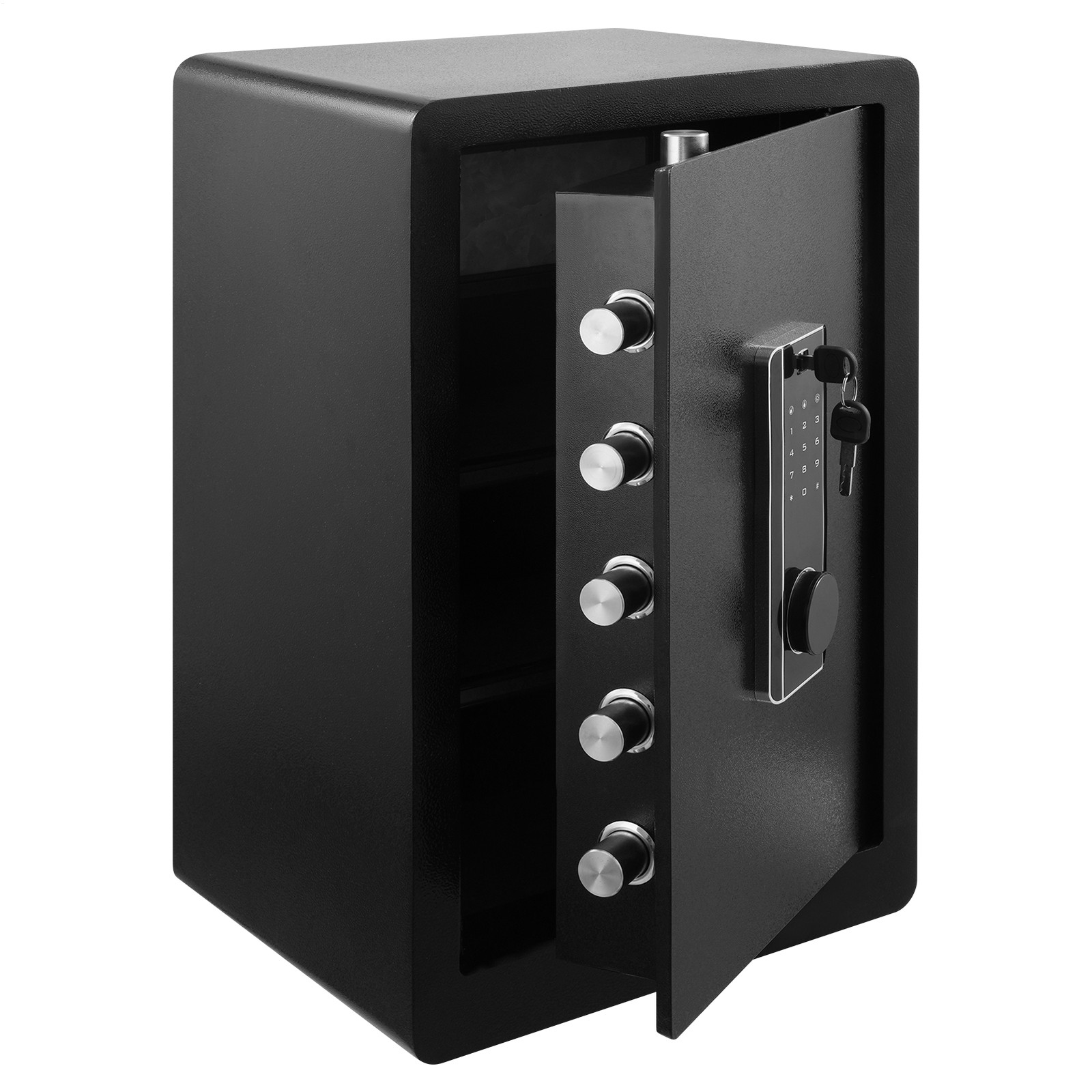 Double Door 4.2 cu.ft Safe Box with Key Lock Password Cabinet Black