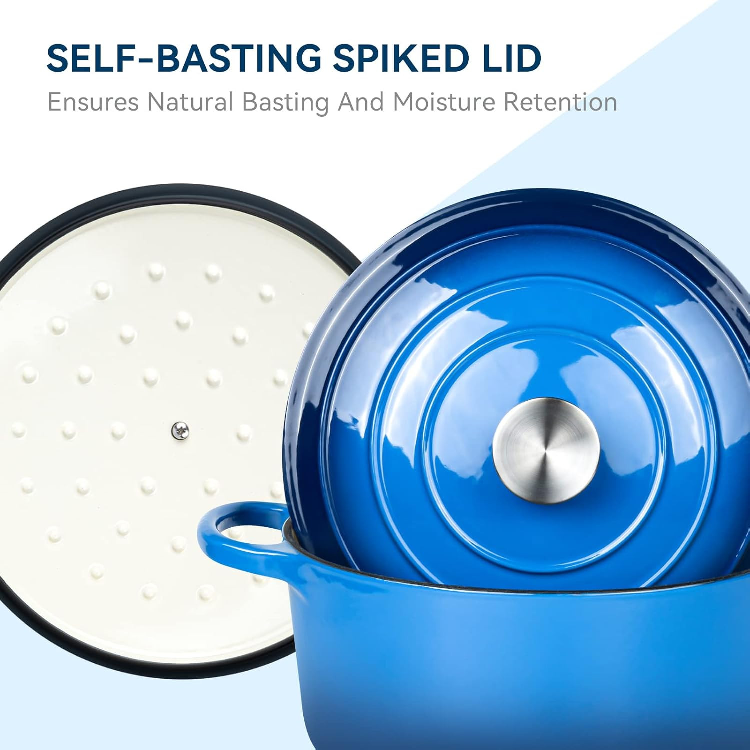 6 Quart Enameled Cast Iron Dutch Oven for Sourdough Bread with Dual Handles...